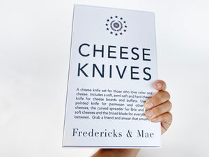 Cheese Knives - White w/ Red/Yellow/Blue