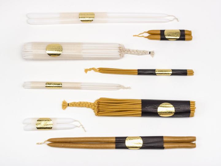 Pure Australian Beeswax Dinner Candles - Set Of 3, 25x1.5 Cm Taper Candles, Non-Drip
