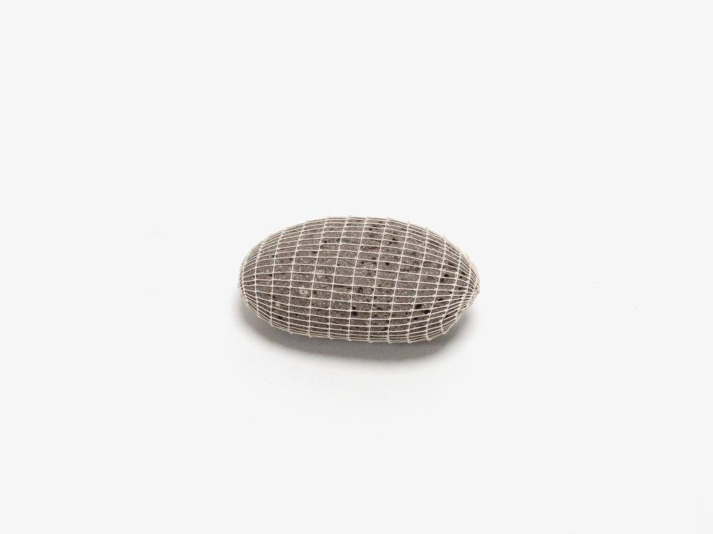 Large Basalt Palmstone With Elongated Weave Grid