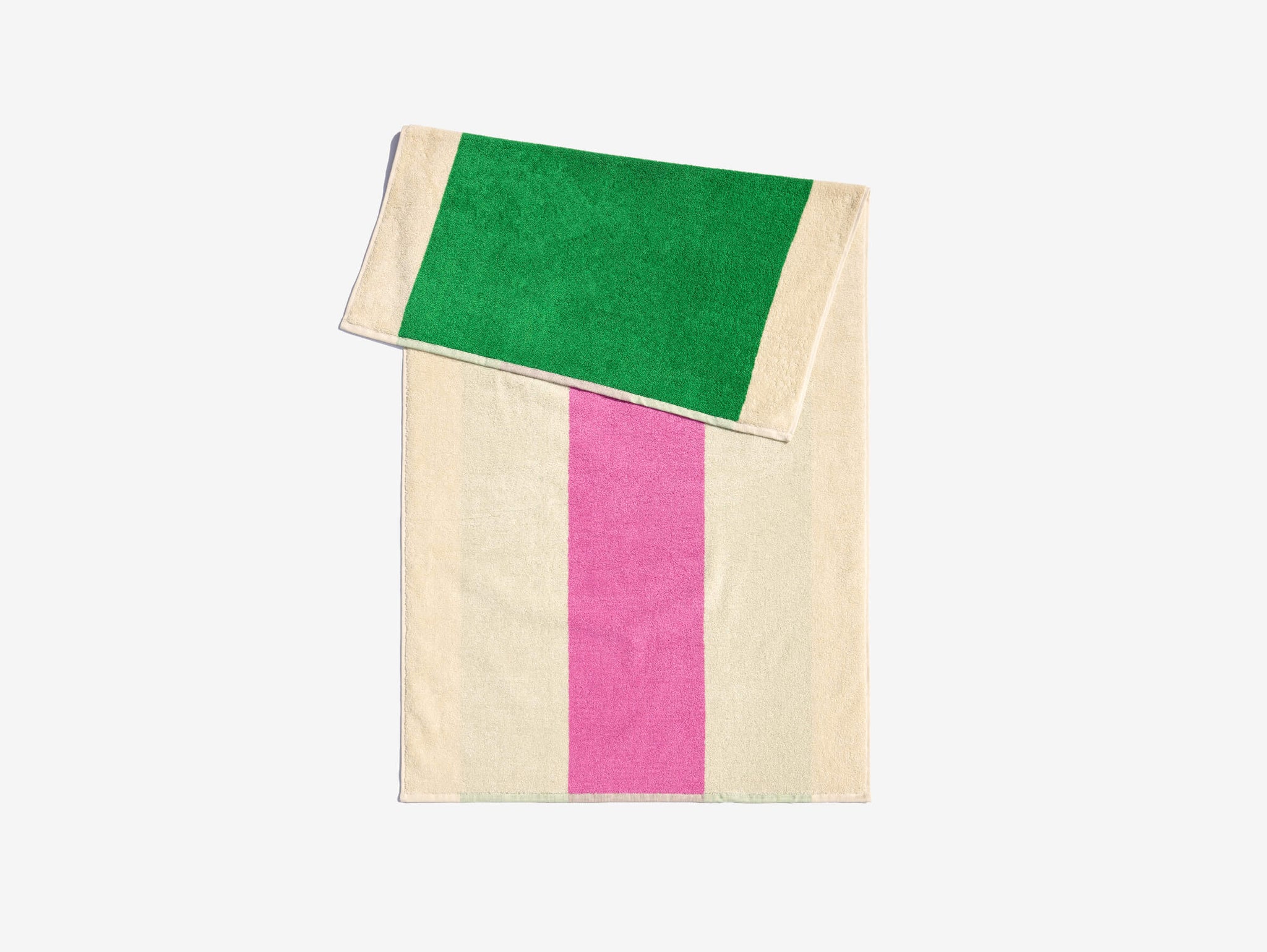 Bath Towel - Pink + Green