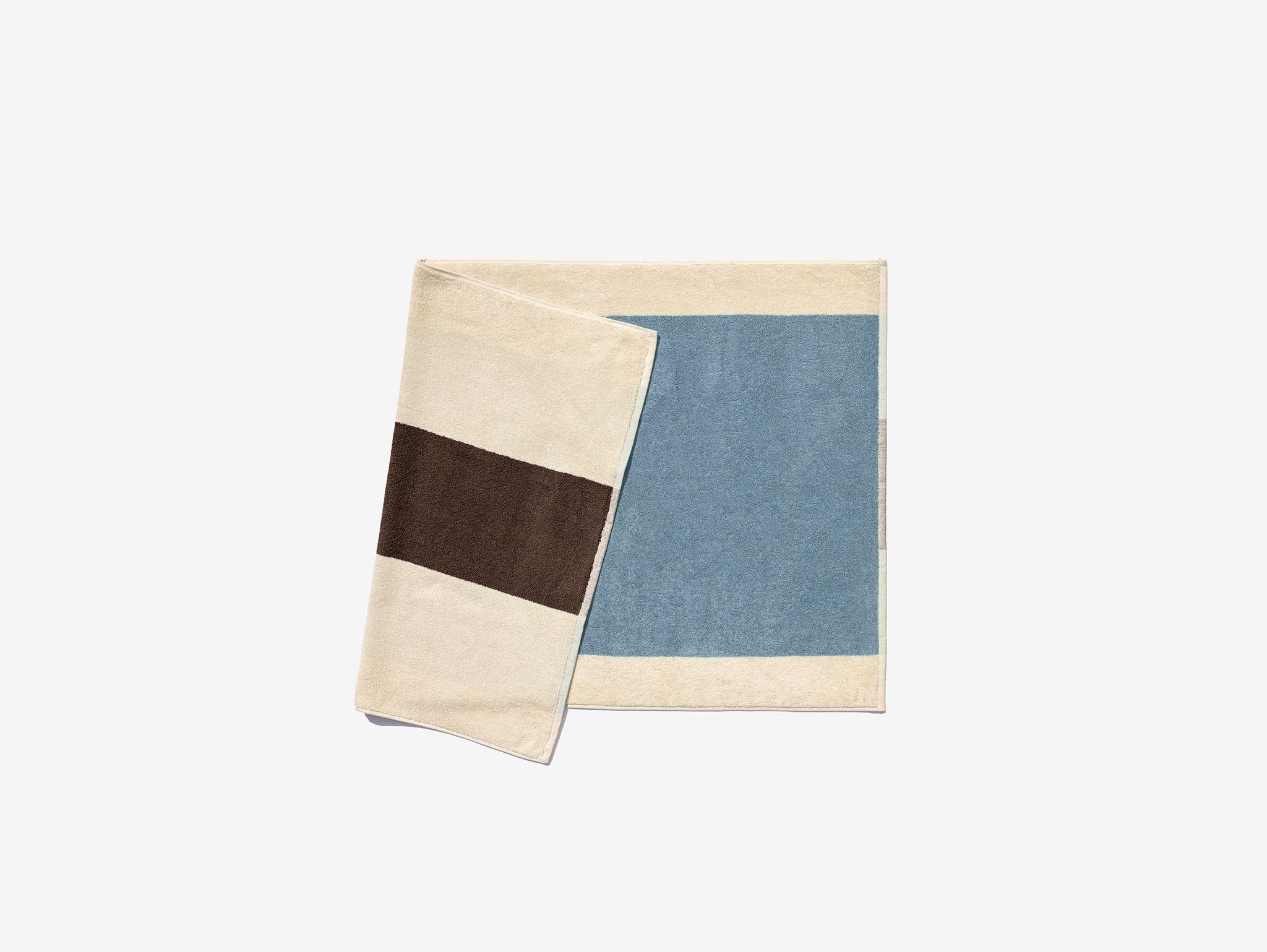 Bath Mat - Sky Blue + Brown