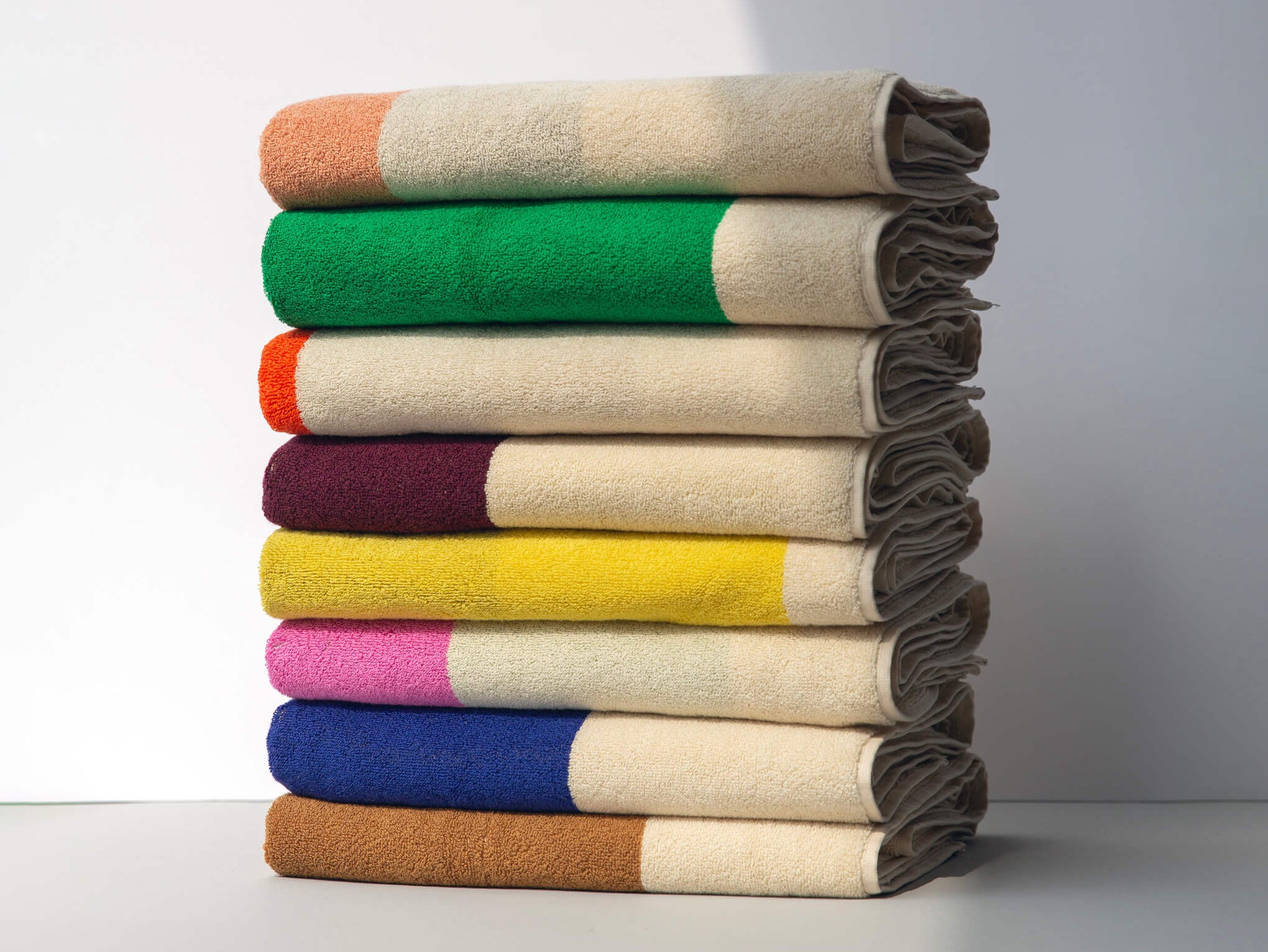 Bath Towel - Yellow + Bordeaux