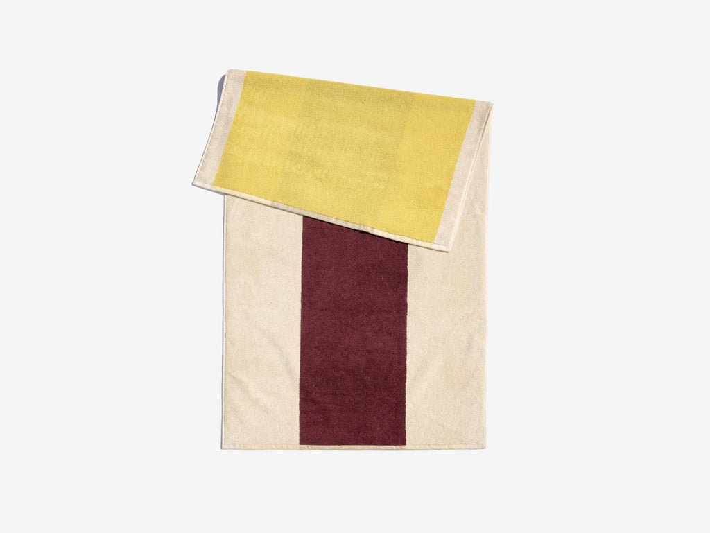 Bath Towel - Yellow + Bordeaux