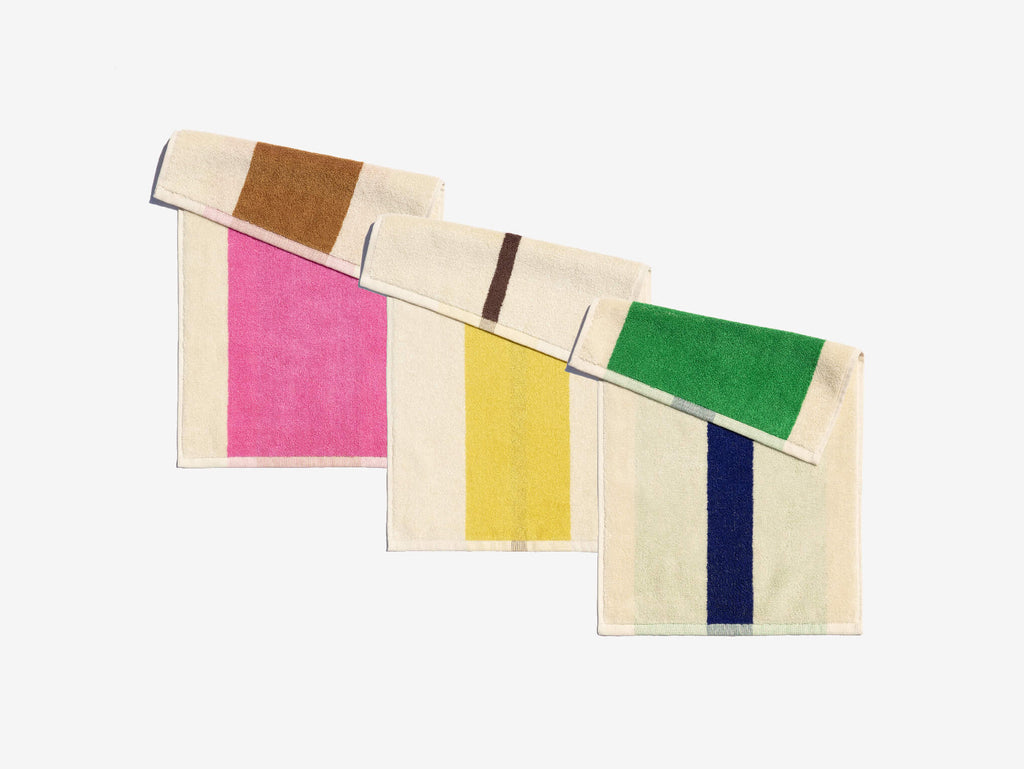 Guest Towel Set - Pink + Royal Blue + Brown (Set of 3)