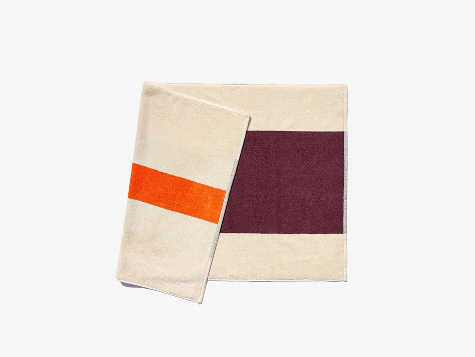 Bath Mat - Bordeaux + Orange