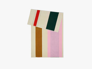 Beach Towel - Red, Dark Green, Toffee + Pink