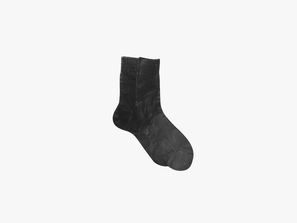 Metallic Laminated Socks - Black