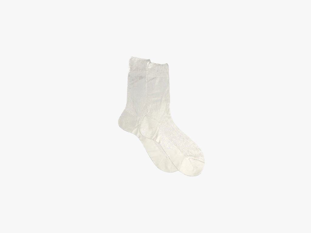 Metallic Laminated Socks - Silver