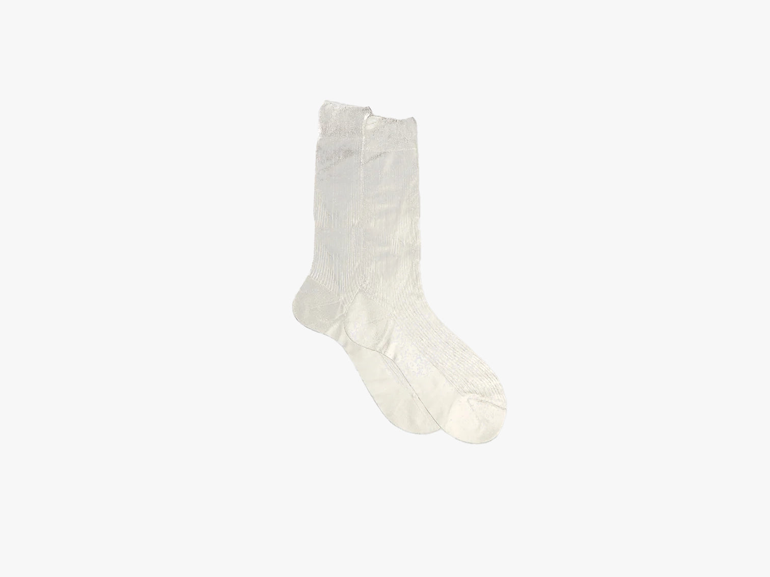 Metallic Laminated Socks - Silver
