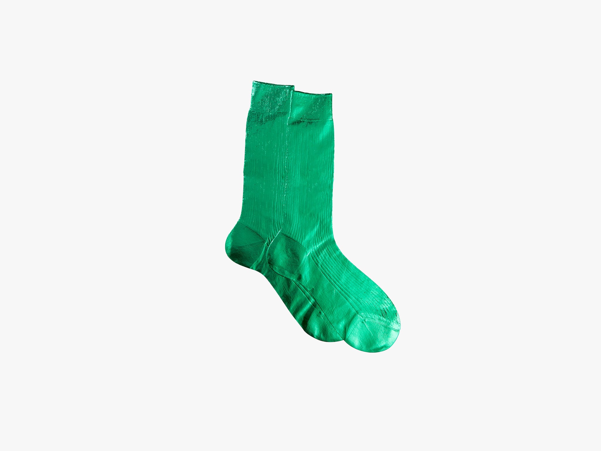 Metallic Laminated Socks - Emerald