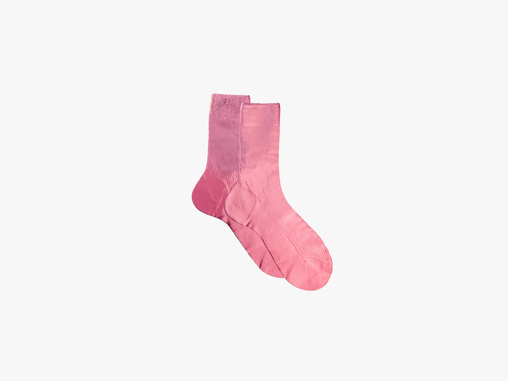 Metallic Laminated Socks - Rosa Antico