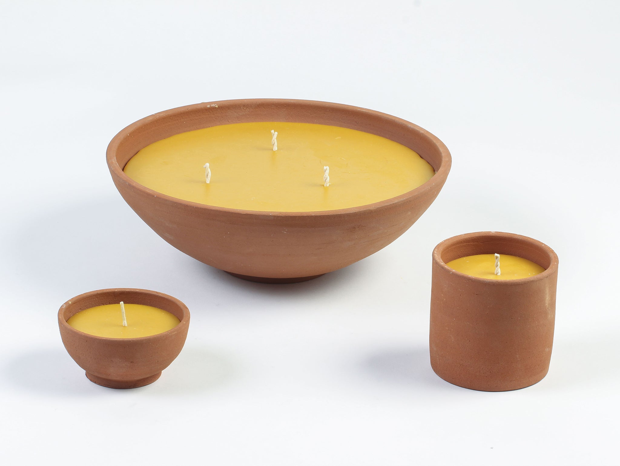 Candle Heater Natural ,baked Clay Natural Candle Holder, Terracotta Ceramic  8,6 Inch.intellectual Property Certified, 