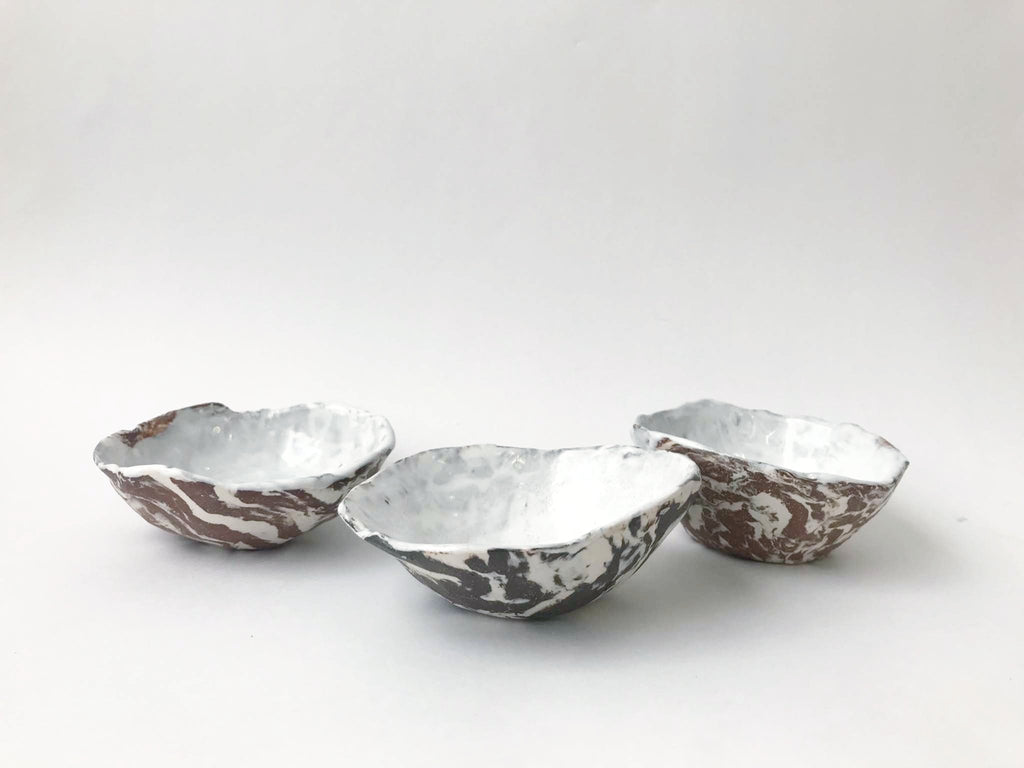 Small Pinched Marble Bowls