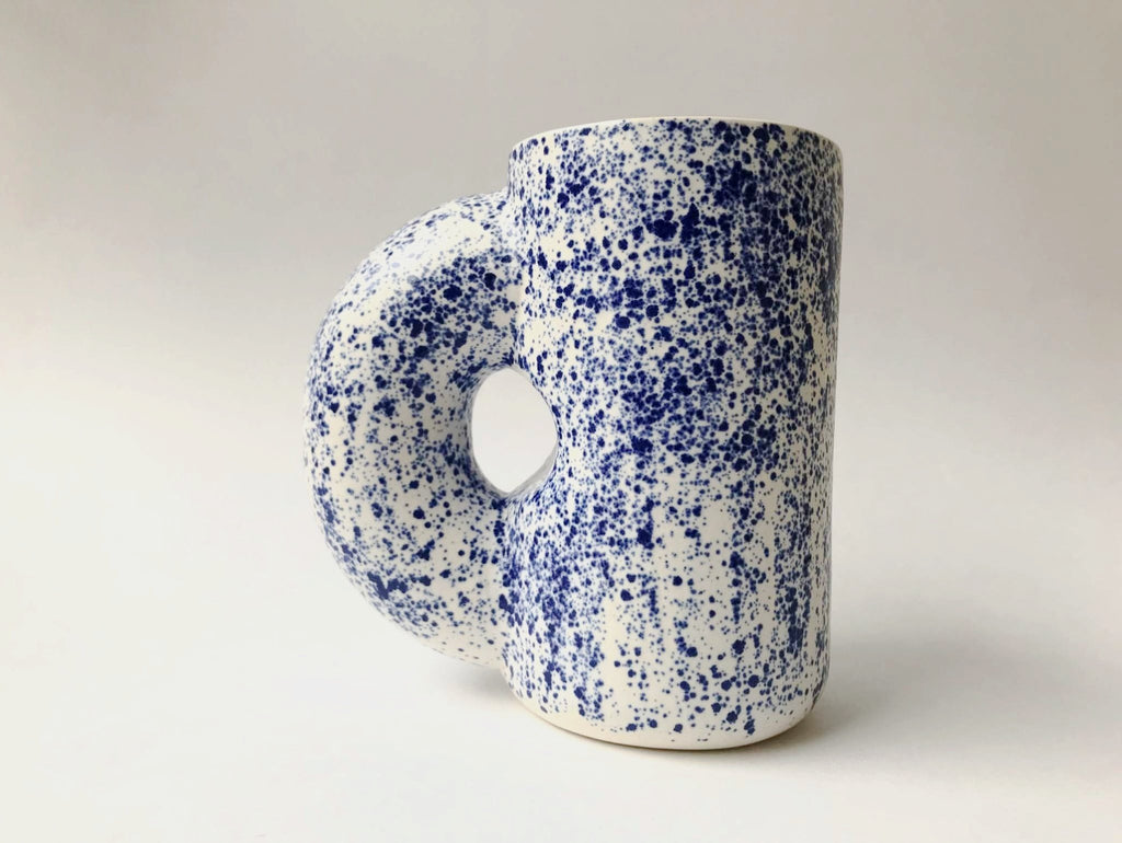 Blue and White Speckle Chub Mug