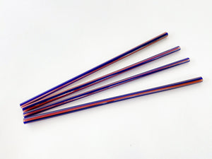 Red & Blue Striped Glass Straws