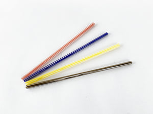 Set of 4 Striped Glass Straws