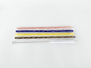 Set of 4 Twisted Glass Straws