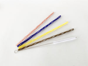 Set of 4 Twisted Glass Straws