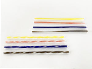 Set of 4 Striped Glass Straws