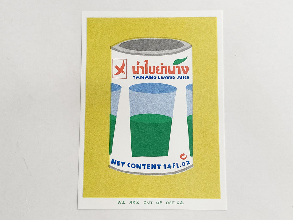 Can of Yanang Leaves Juice Risograph