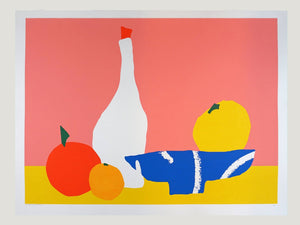 Big Screen Print of a Still Life with a Fruit Bowl