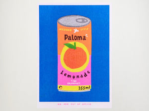 Can of Paloma Lemonade Risograph