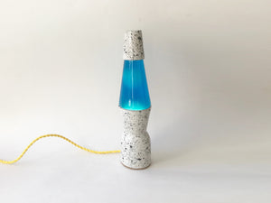 Ceramic Lava Lamp - Blue Light/Yellow Cord
