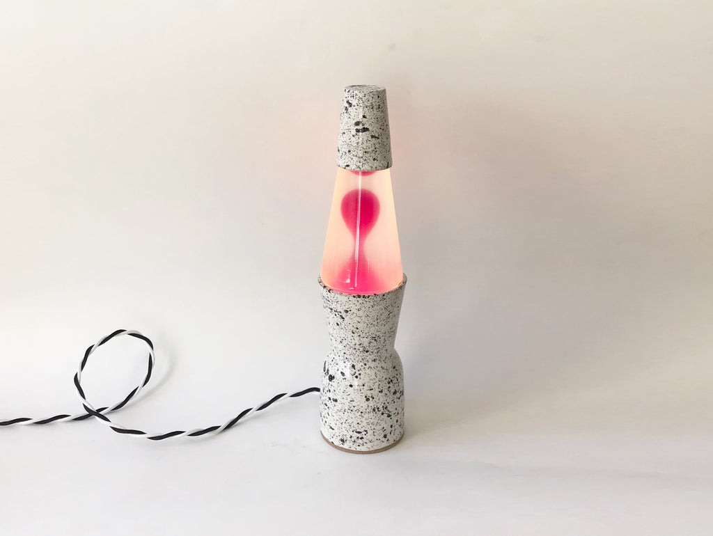 Ceramic Lava Lamp - Pink Goo/B&W Cord